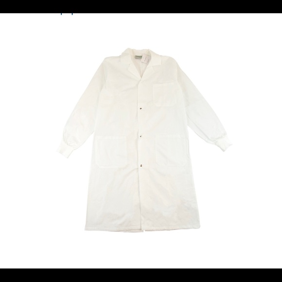Size XXS 100% Cotton Lab Coat With Snaps & Cuffs - Picture 1 of 2